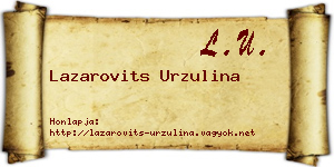 Lazarovits Urzulina névjegykártya